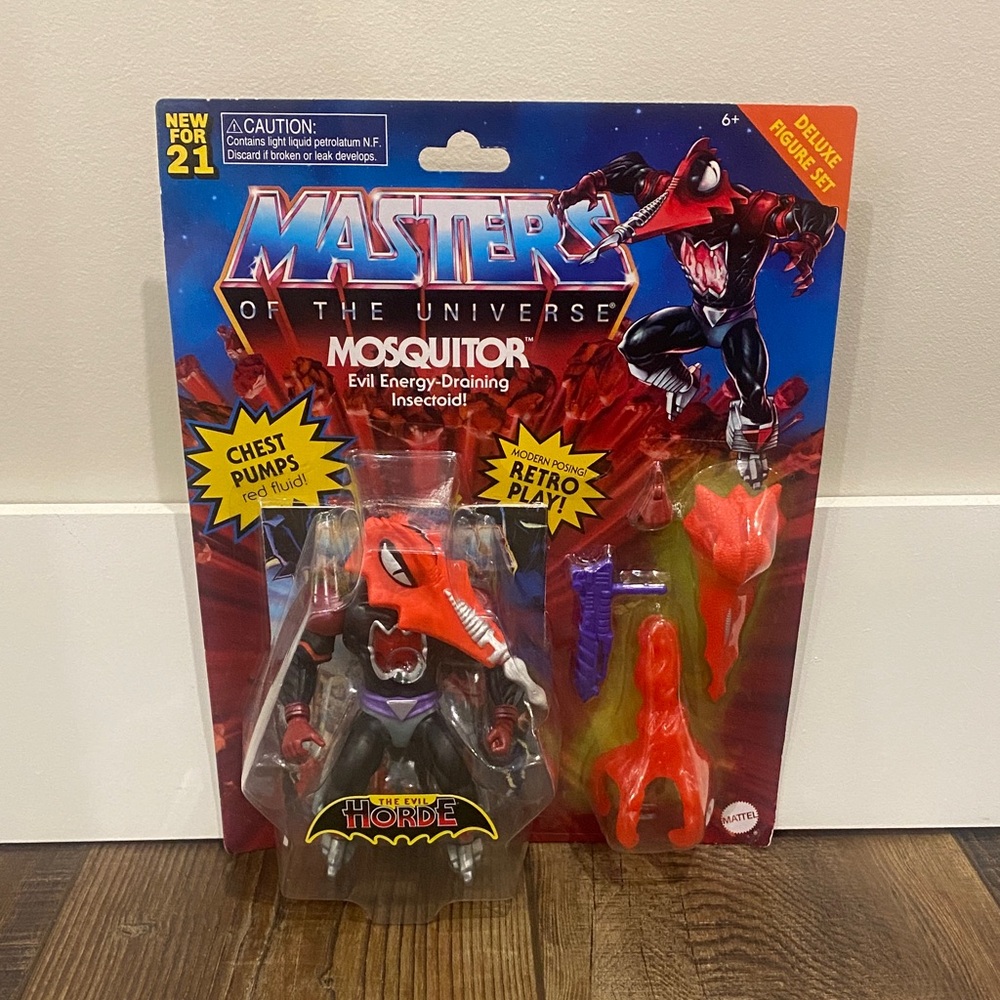 Brand New Mattel Masters of the Universe Mosquitor Figure -Red, Black and Purple